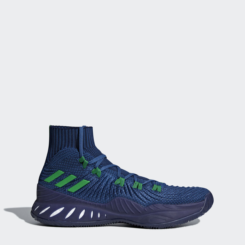 Adidas Crazy Explosive 2017 Primeknit - παπουτσια μπασκετ ανδρικα - Μπλε/Ασπρα/Σκουρο Μπλε,Μέγεθος: